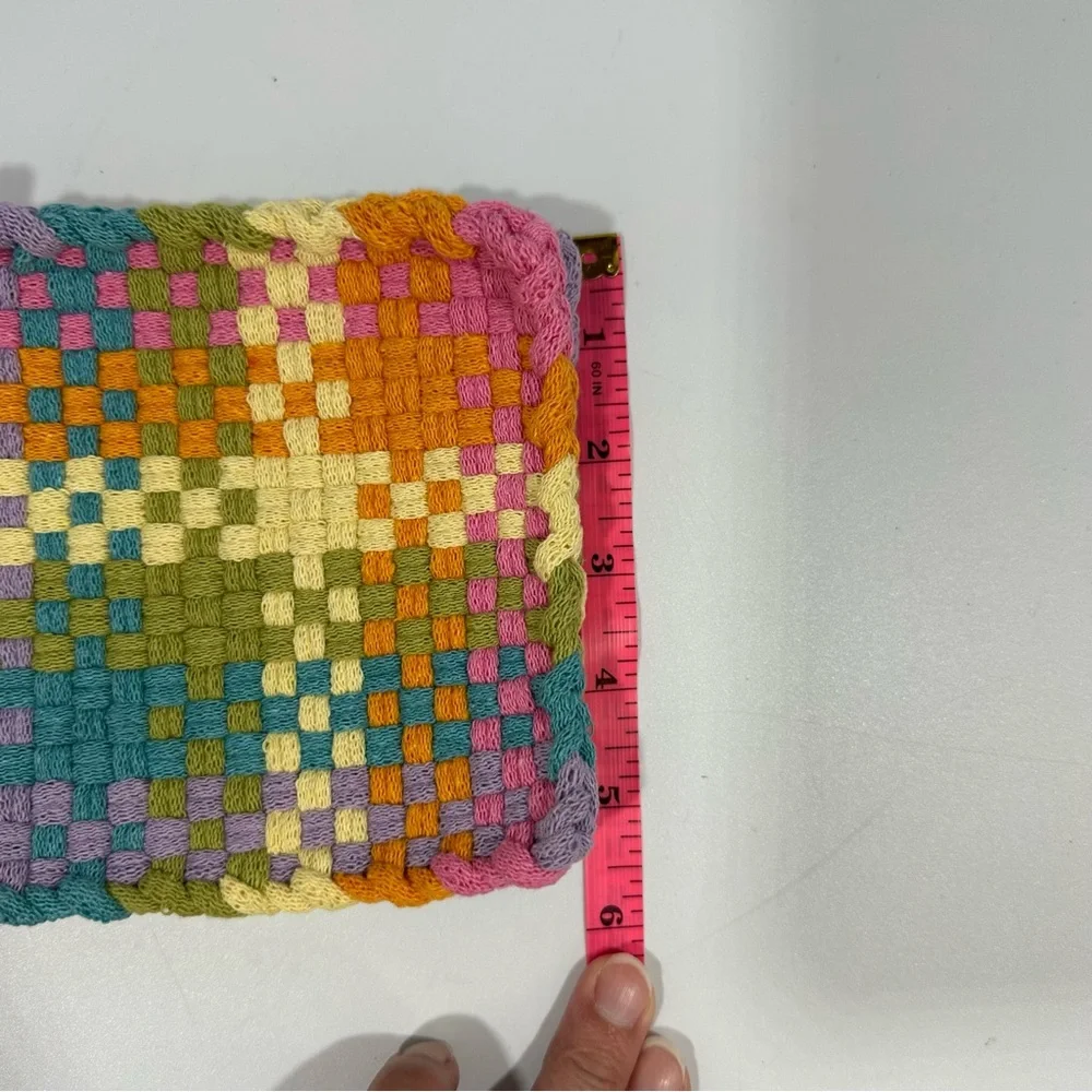 3 Hand Loomed Loop Loom Braided Potholders Coforful Multicolor Kitchen